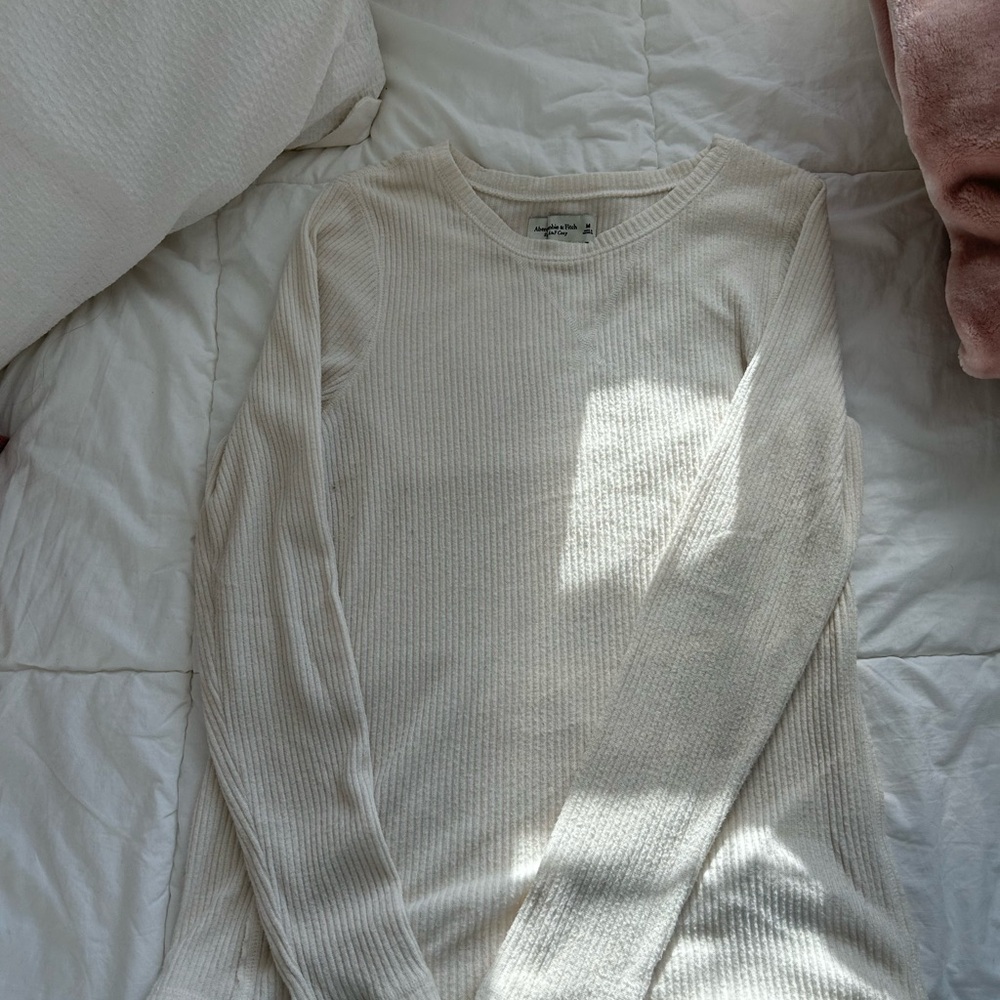 Abercrombie & Fitch Beige Ribbed Top